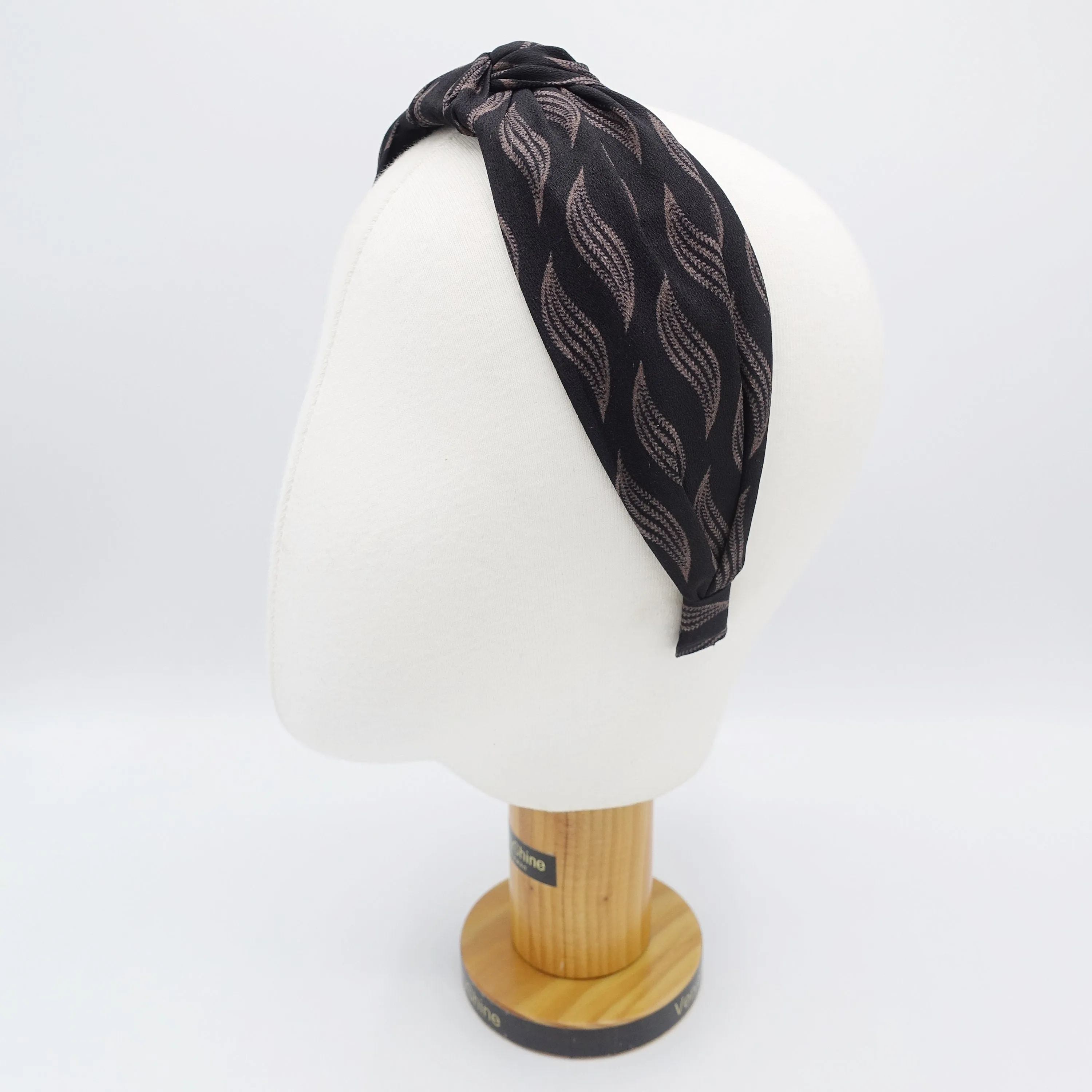 wave print top knot headband for women