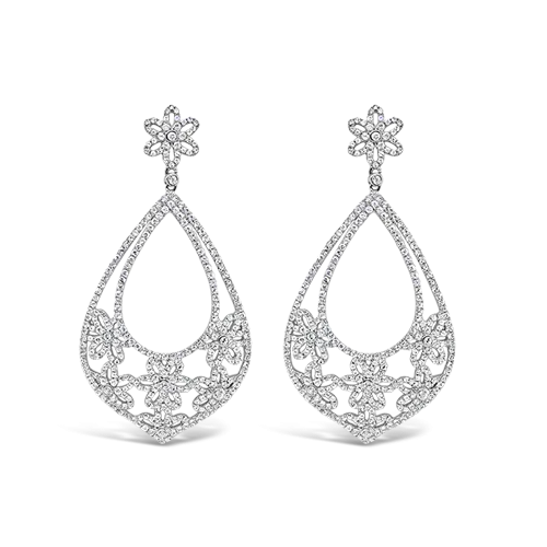 White Sapphire Chandelier Earrings