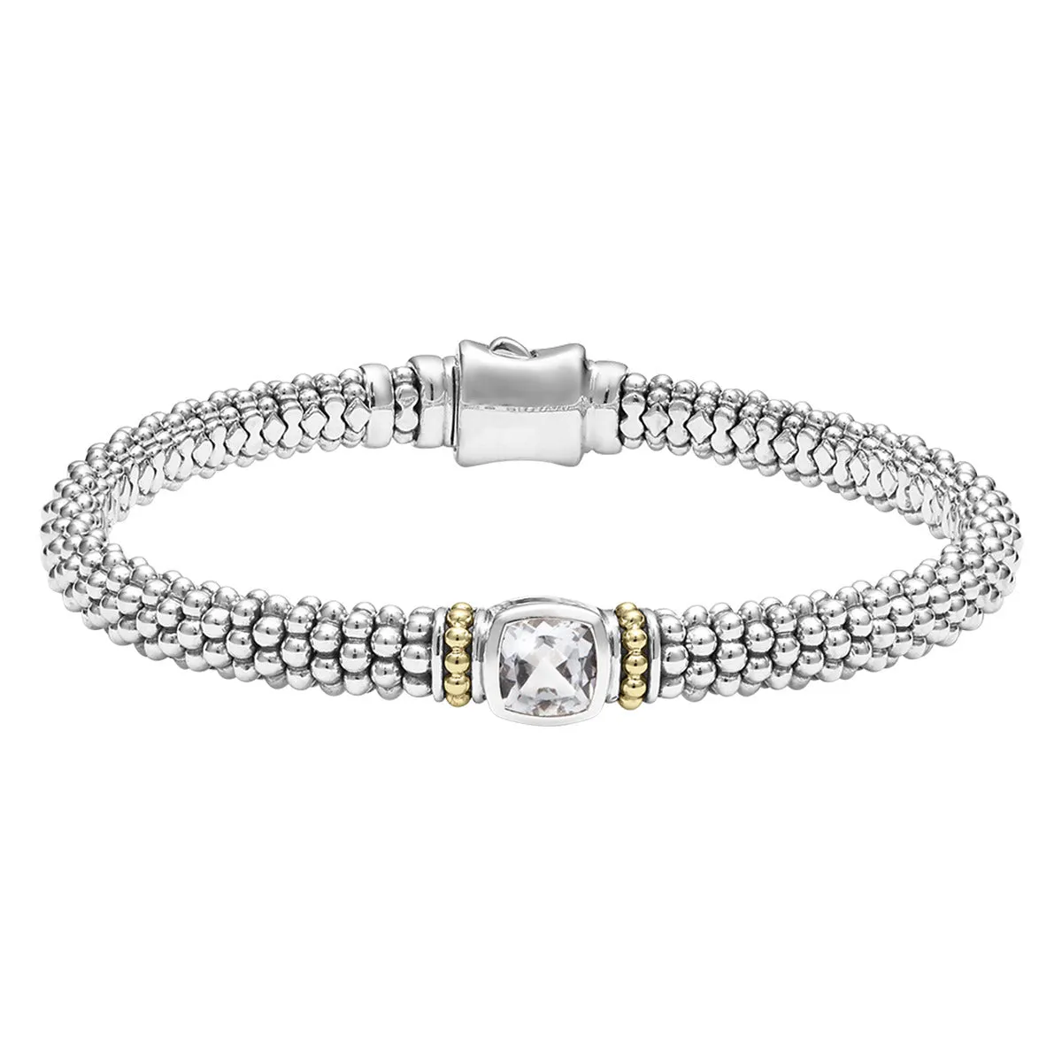 White Topaz Caviar Bracelet