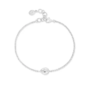 White Topaz Pear Chain Bracelet