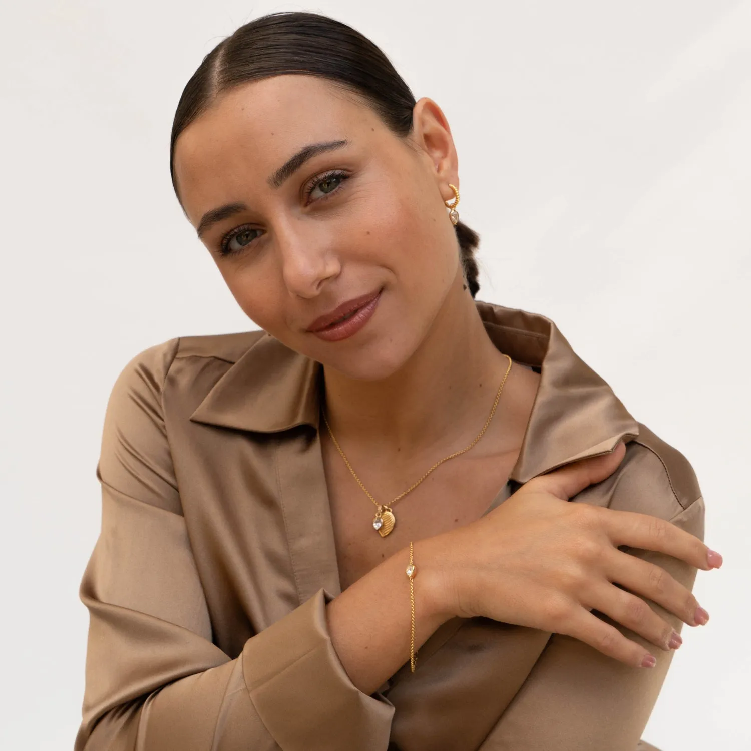 White Topaz Pear Chain Bracelet