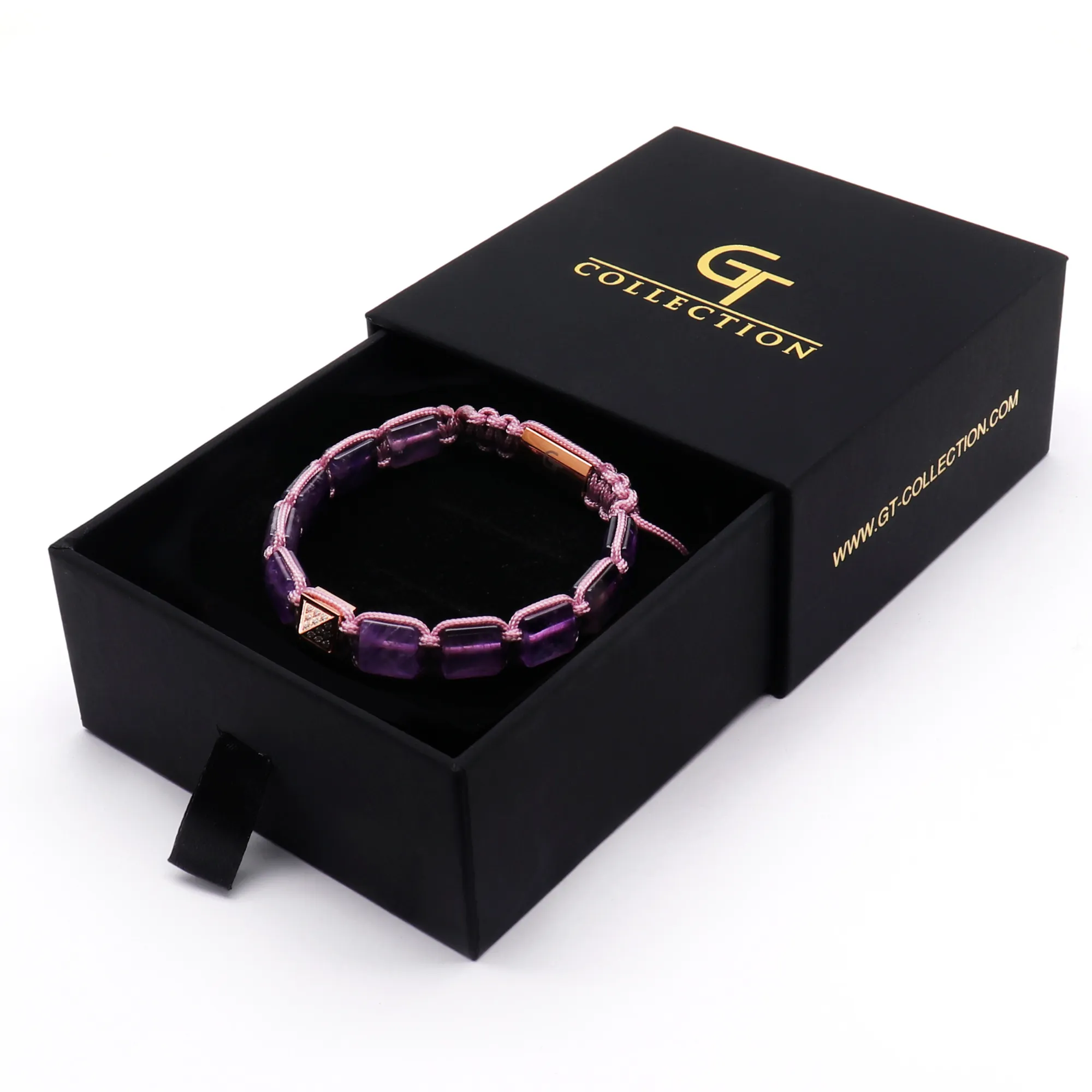 Women's AMETHYST Flat bead Bracelet