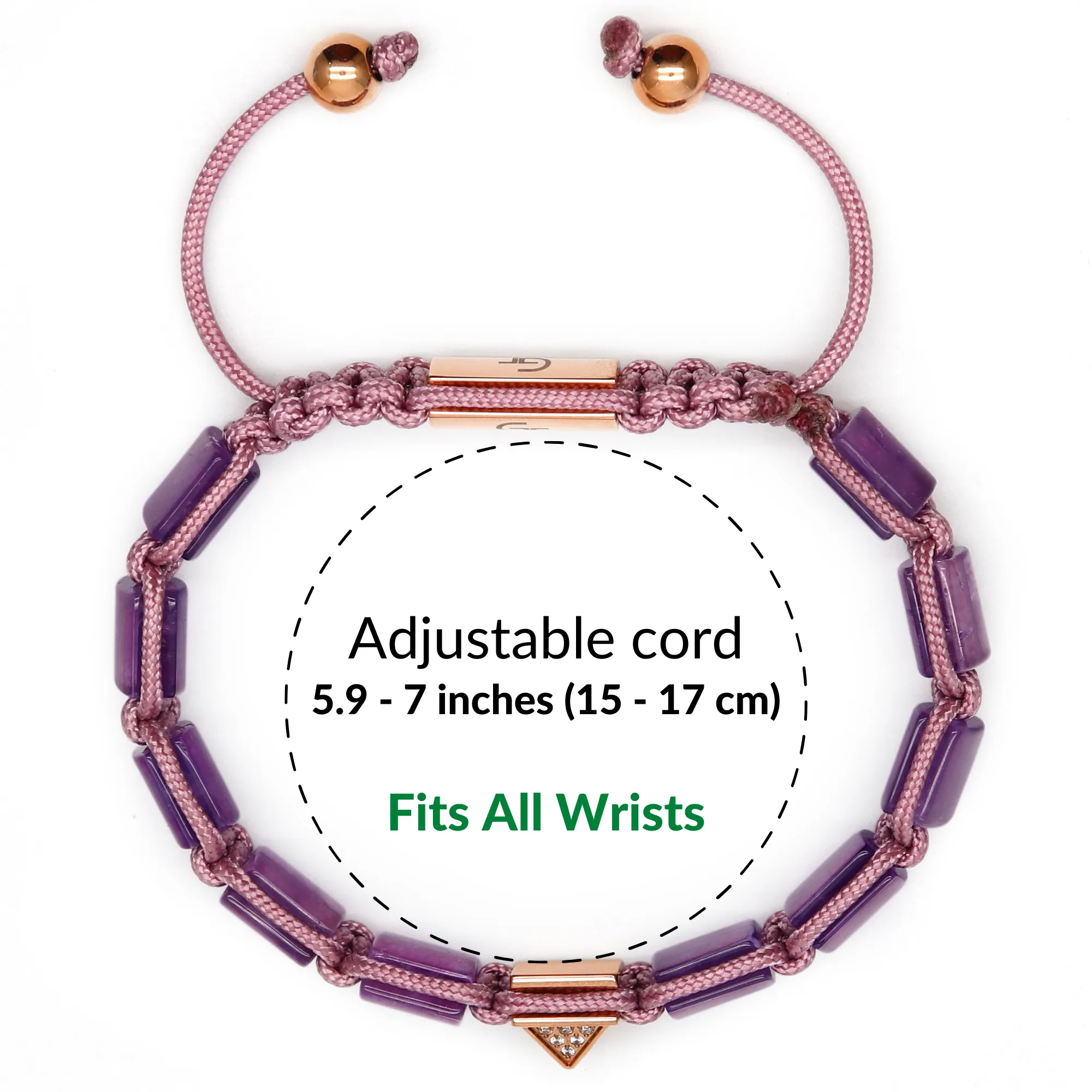 Women's AMETHYST Flat bead Bracelet