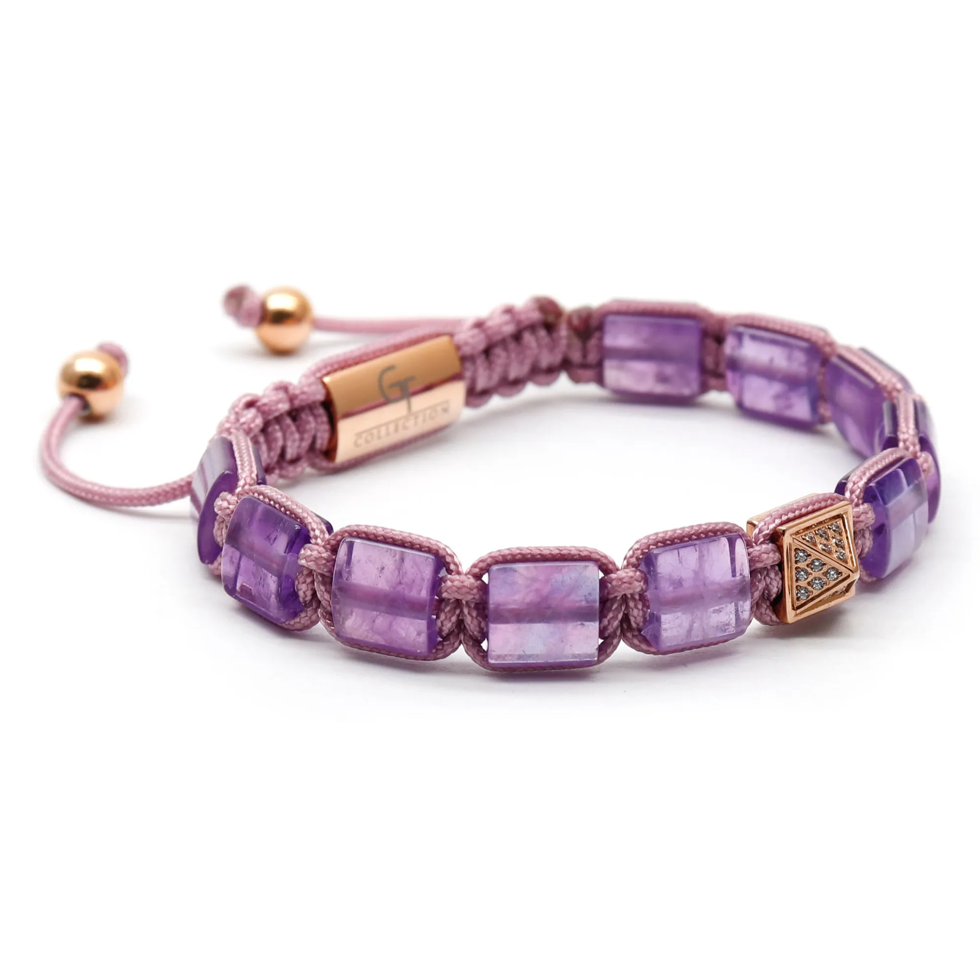 Women's AMETHYST Flat bead Bracelet