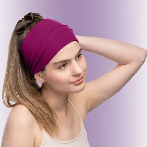 Women's Headbands Cotton Jersey 5" Wide Yoga Fitness Fashion Made in the USA Magenta