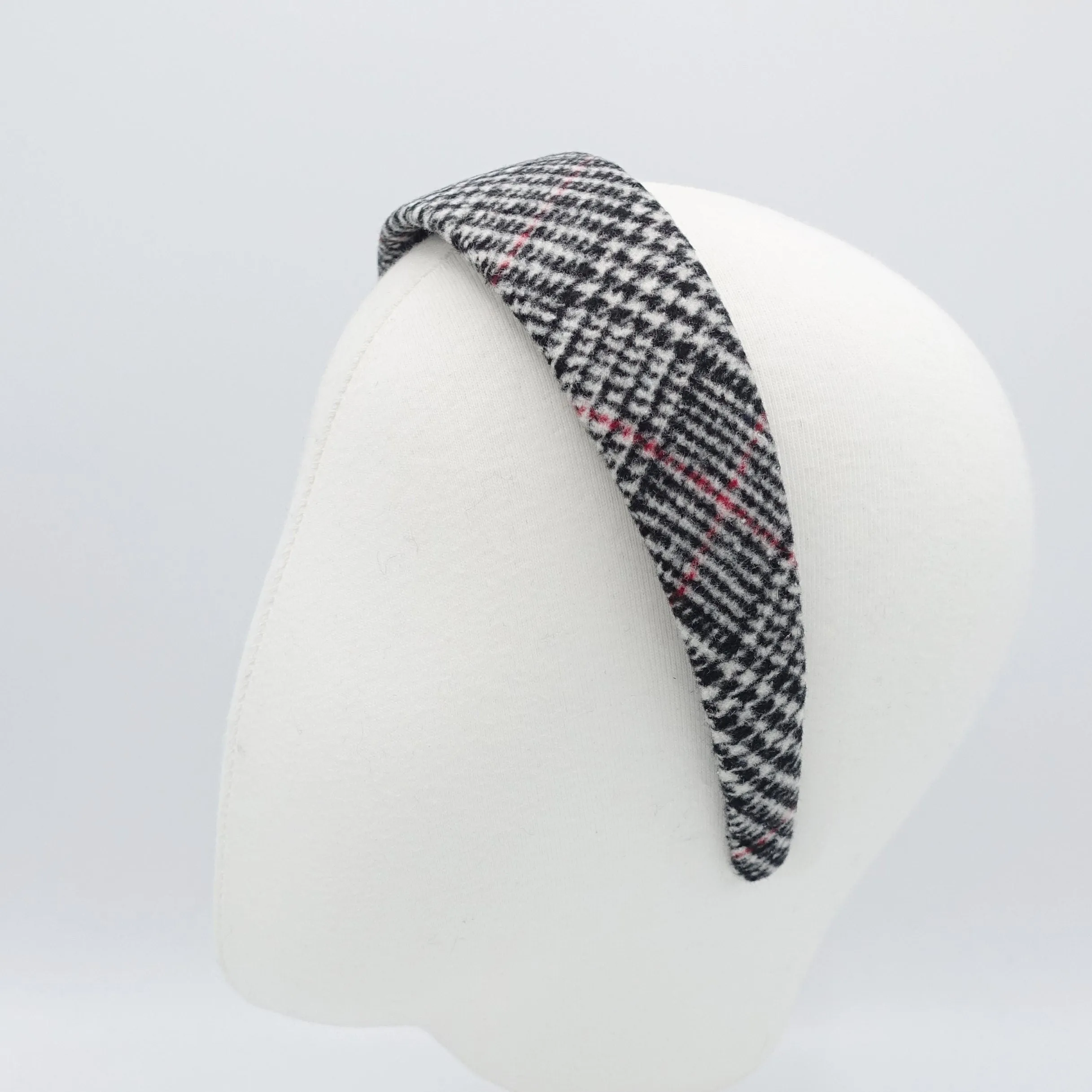 woolen plaid houndstooth headband Fall Winter basic hair accessory for women