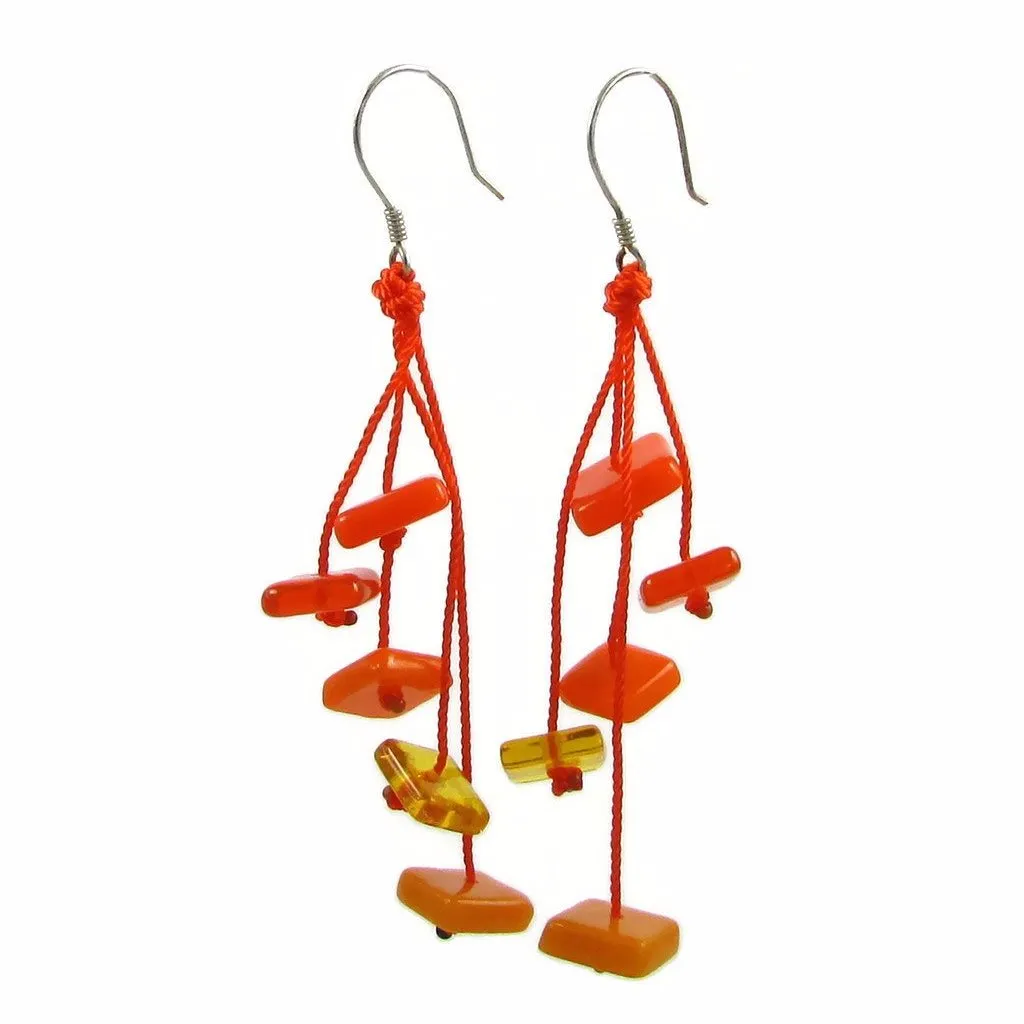 Zen Glass Earrings - Red